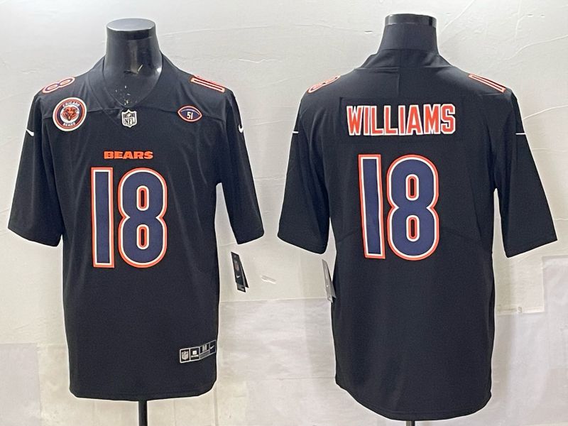 Men 2025 Nike Chicago Bears #18 Williams Black Limited NFL Jersey style 014->chicago bears->NFL Jersey